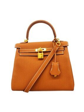 Hermes Handbag Kelly 25 Togo Gold 2-Way Bag